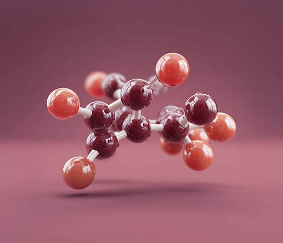 Molécula de resveratrol, poderoso antioxidante que apoya la energía celular presente en alfa RXP de ENZACTA.